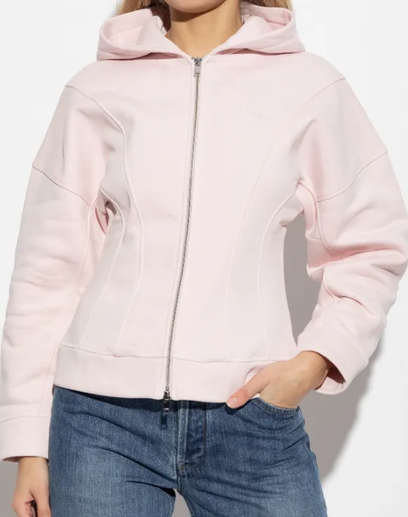 Logo Embroidered Zipped Fleece Hoodie