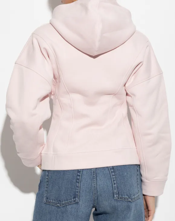 Logo Embroidered Zipped Fleece Hoodie