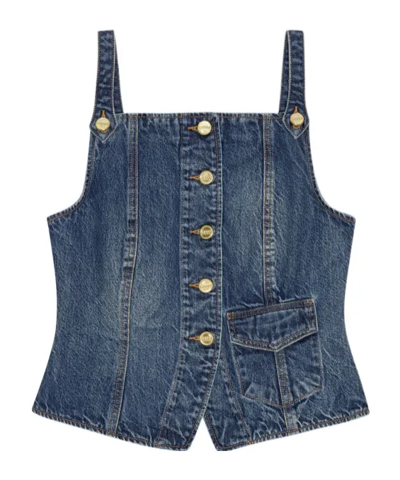 Heavy Washed Denim Top