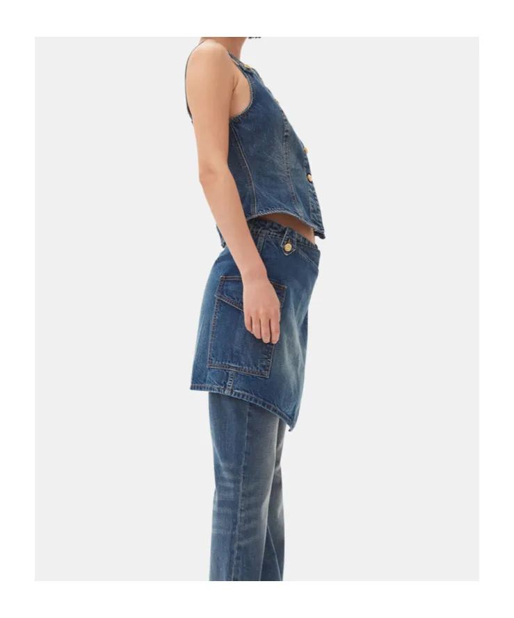 Heavy Washed Denim Top