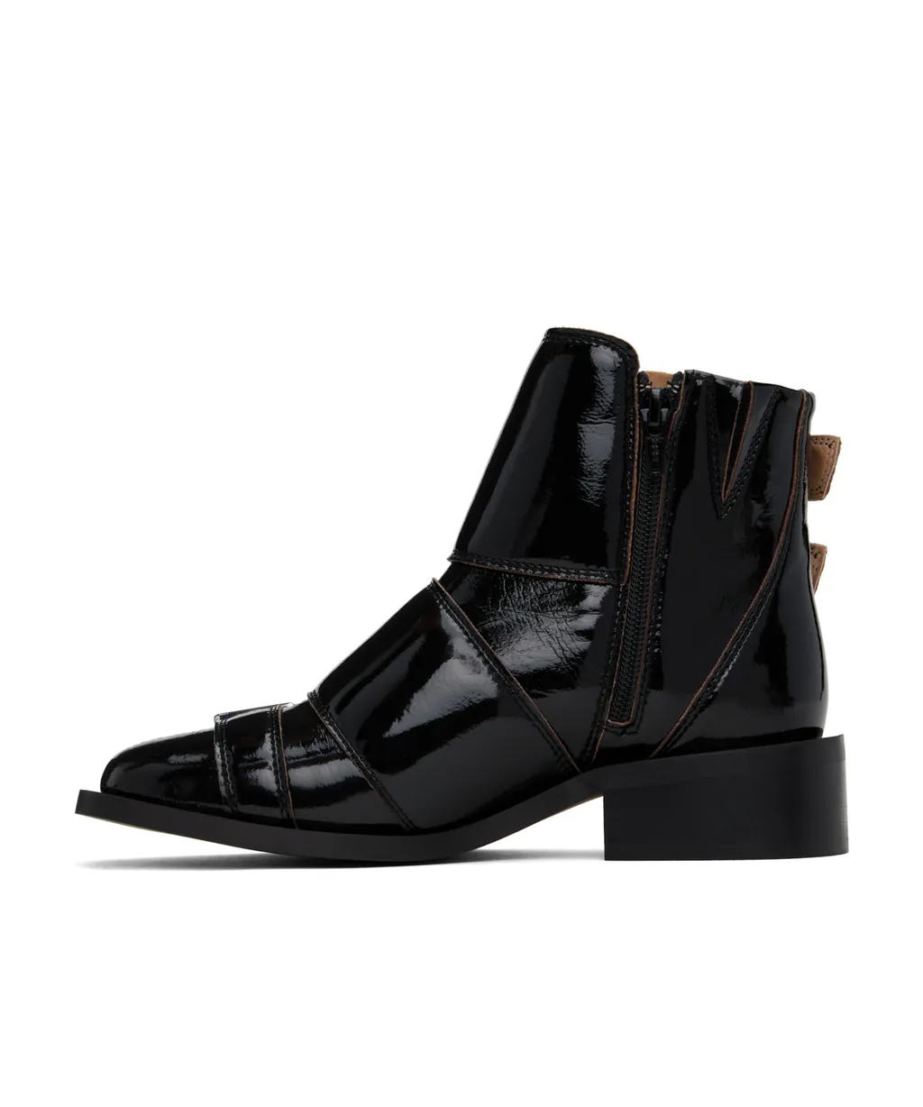 Feminine Buckle Naplack Boots
