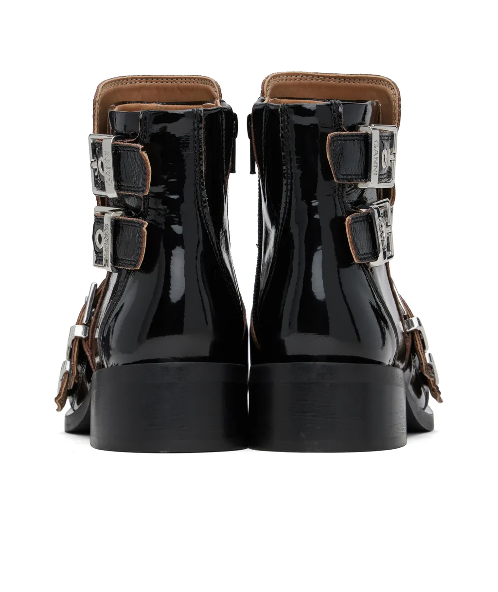 Feminine Buckle Naplack Boots