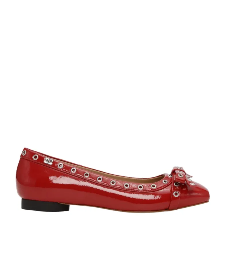 Eyelet Bow Ballerinas