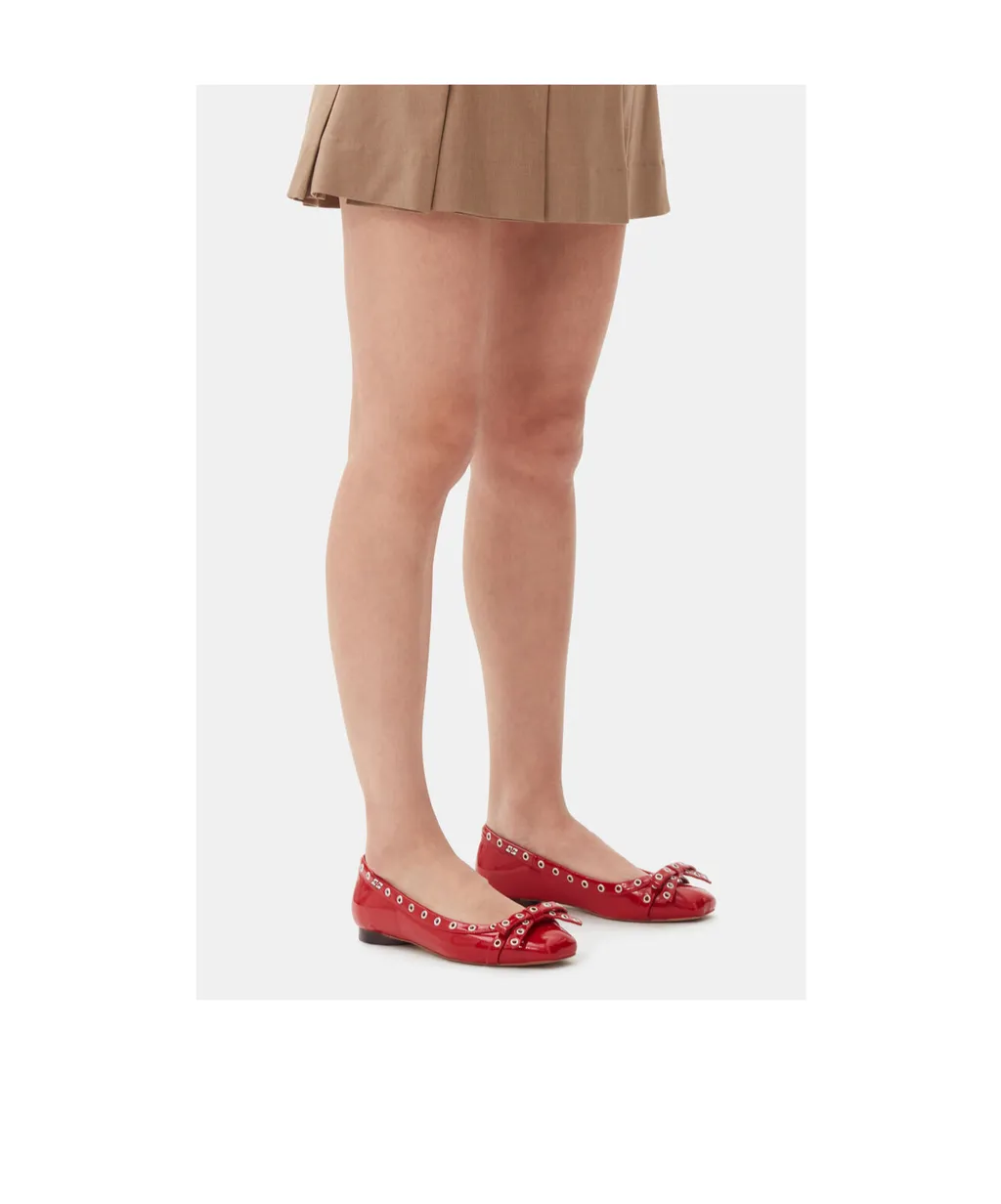 Eyelet Bow Ballerinas