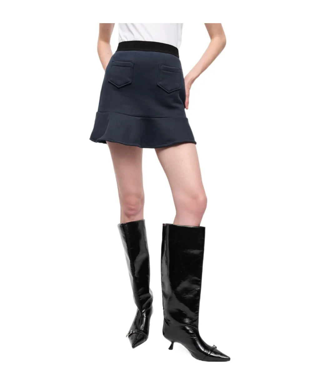 Elastic Waistband Mini Skirt