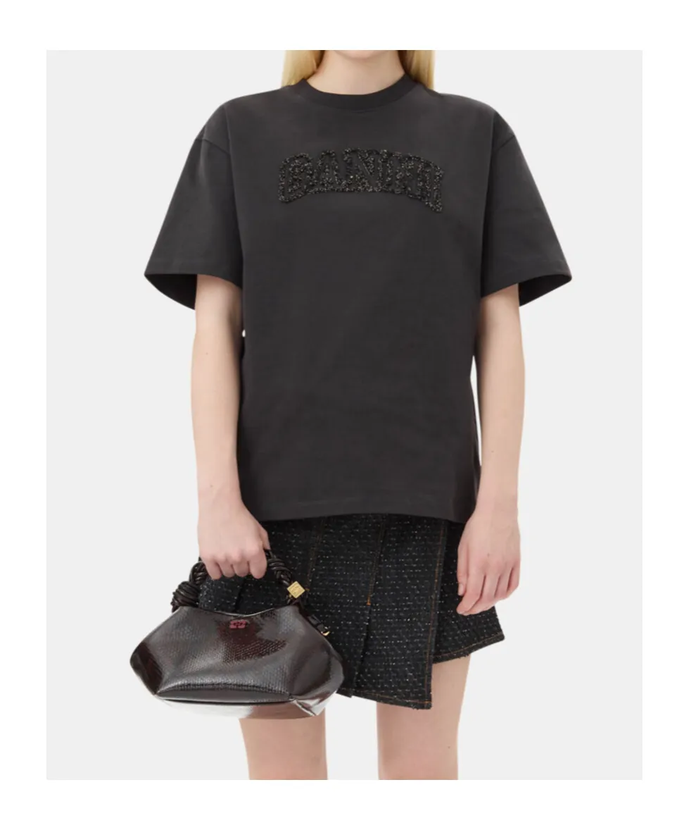 T-Shirt With Logo In Lurex Thread