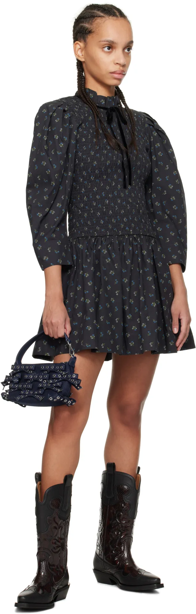 Floral Printed Ruffled Mini Dress