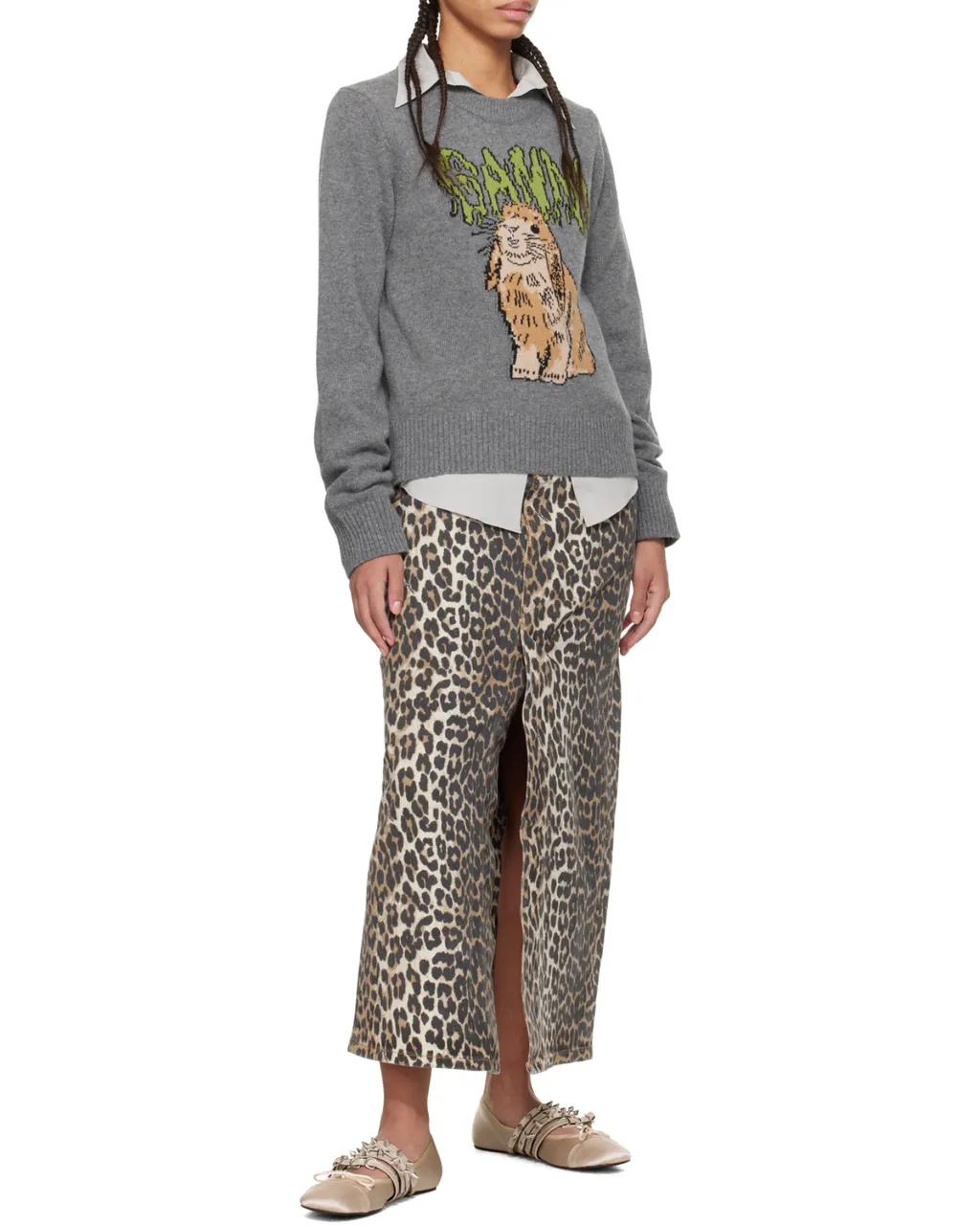 Crewneck Intarsia-Knit Jumper