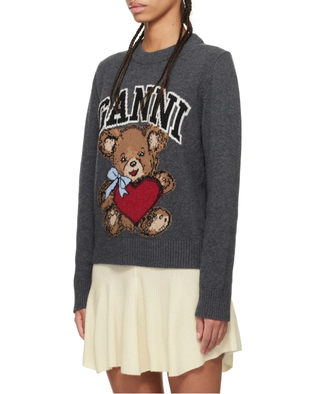 Sweater With Colorful Bear Motif