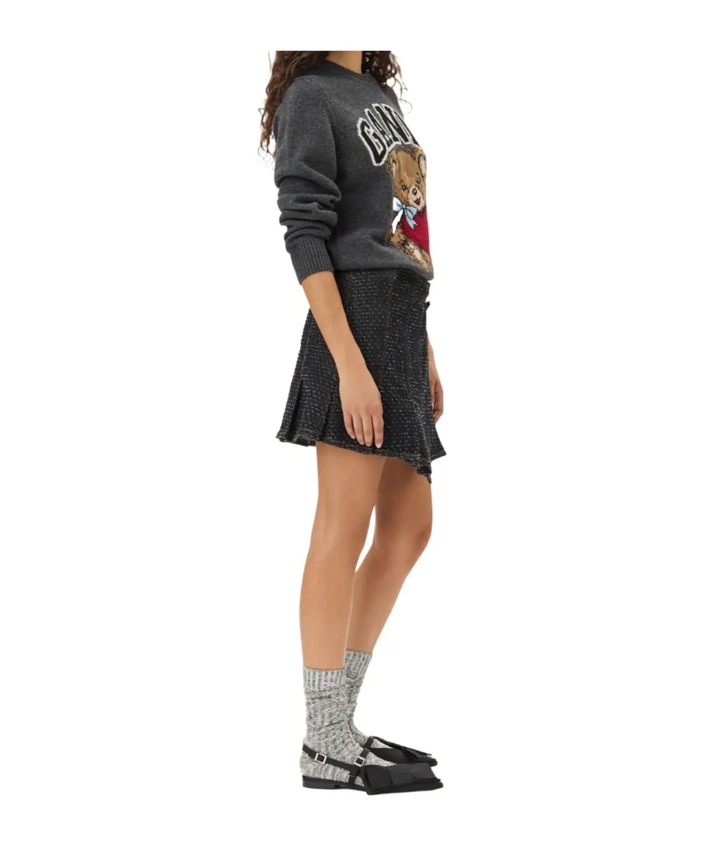 Sweater With Colorful Bear Motif