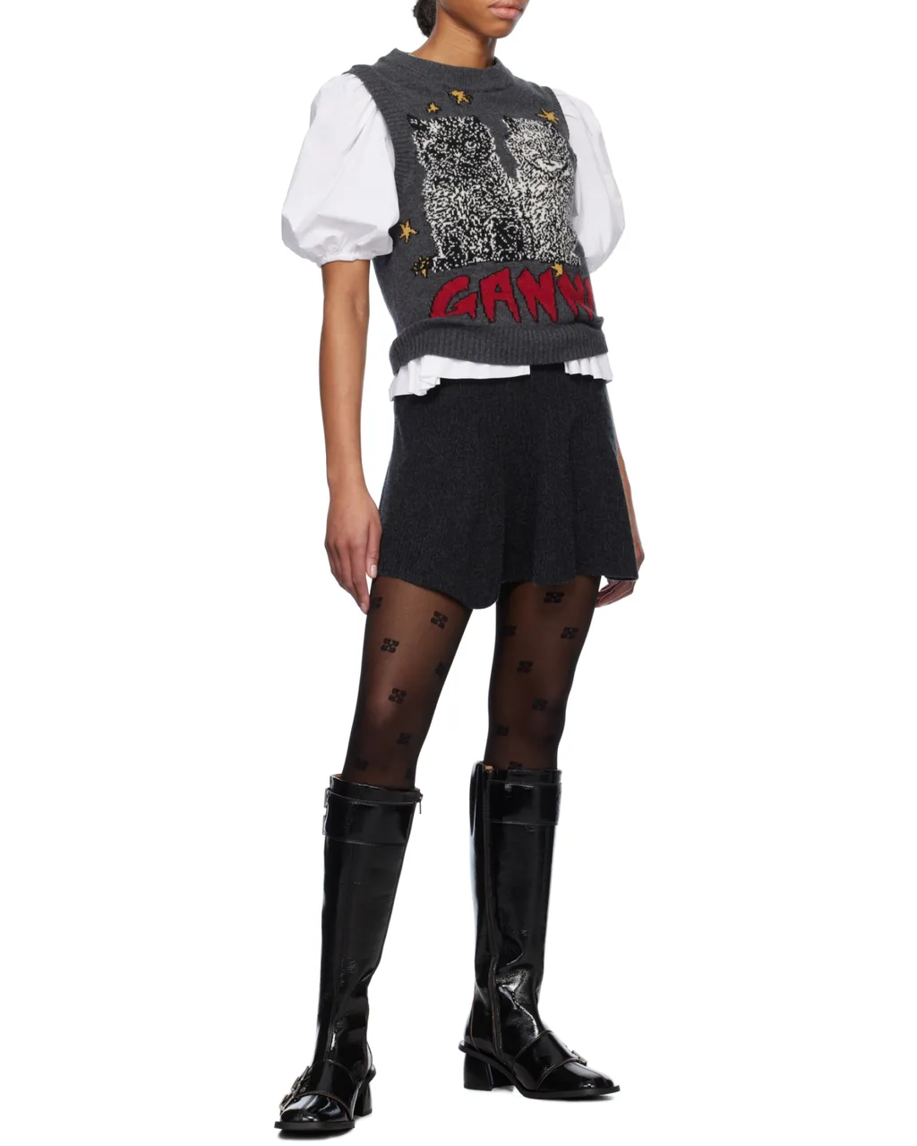 Logo Intarsia-Knit Vest