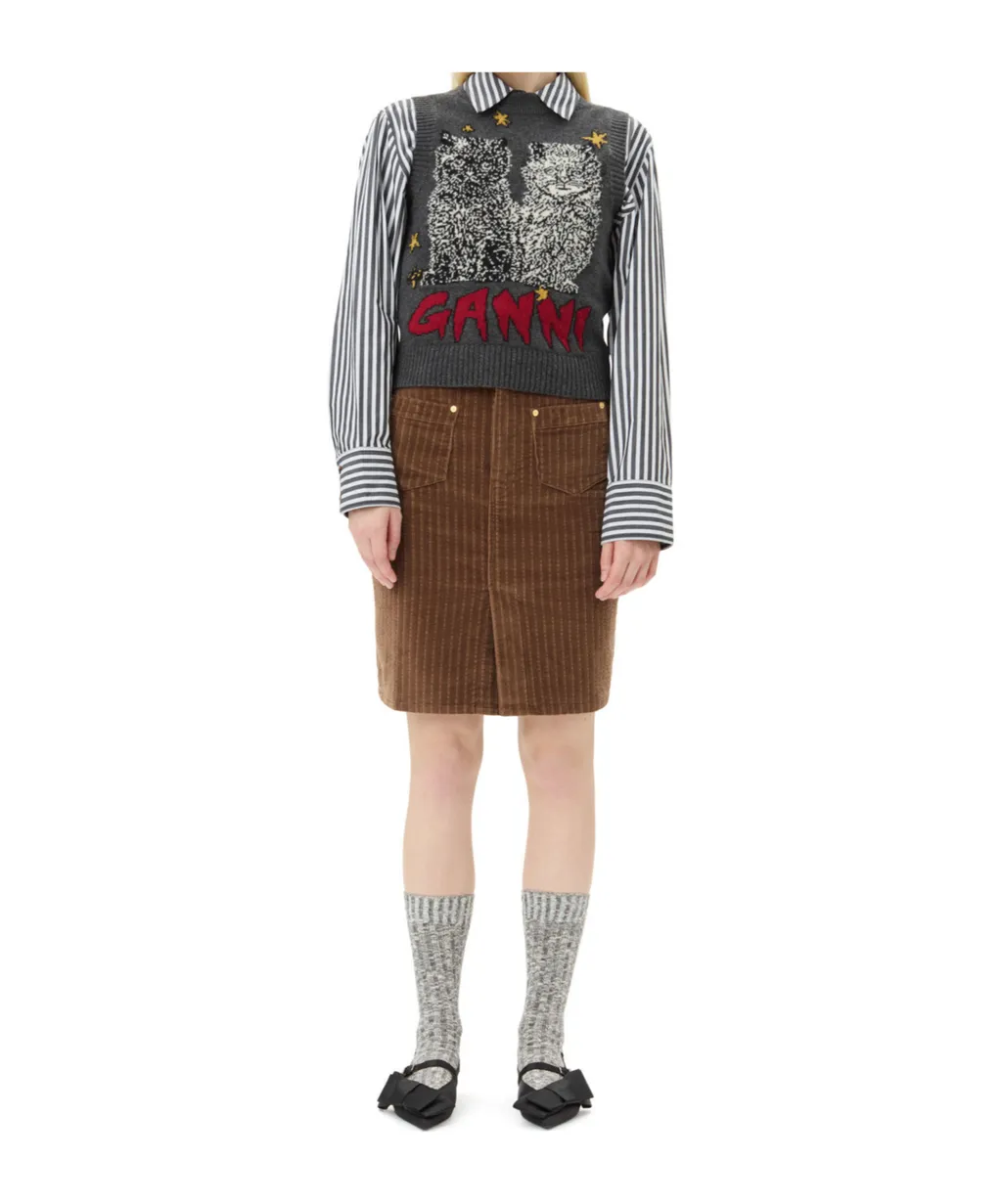 Logo Intarsia-Knit Vest