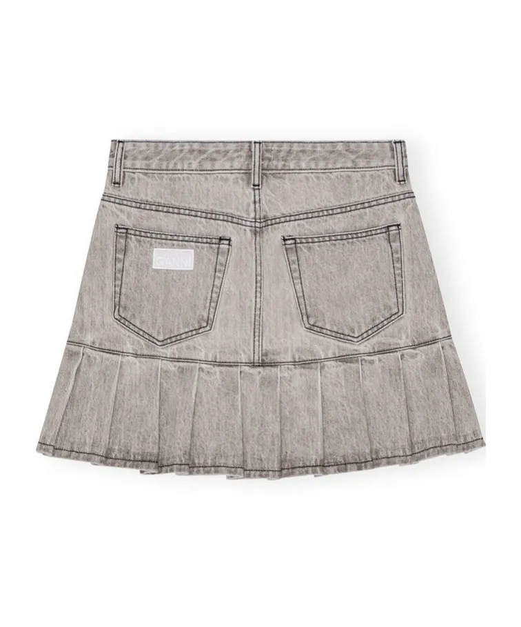 Future Denim Pleated Mini Skirt