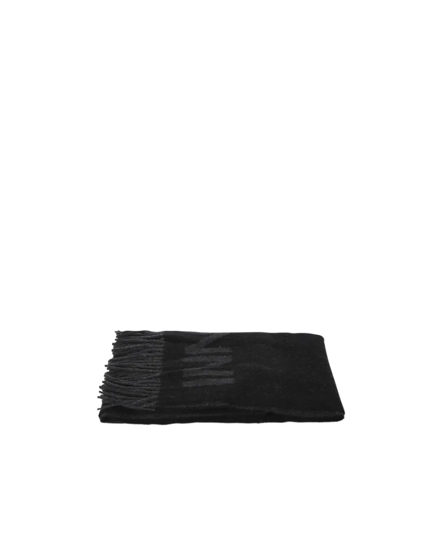 Logo Detailed Fringed Scarf