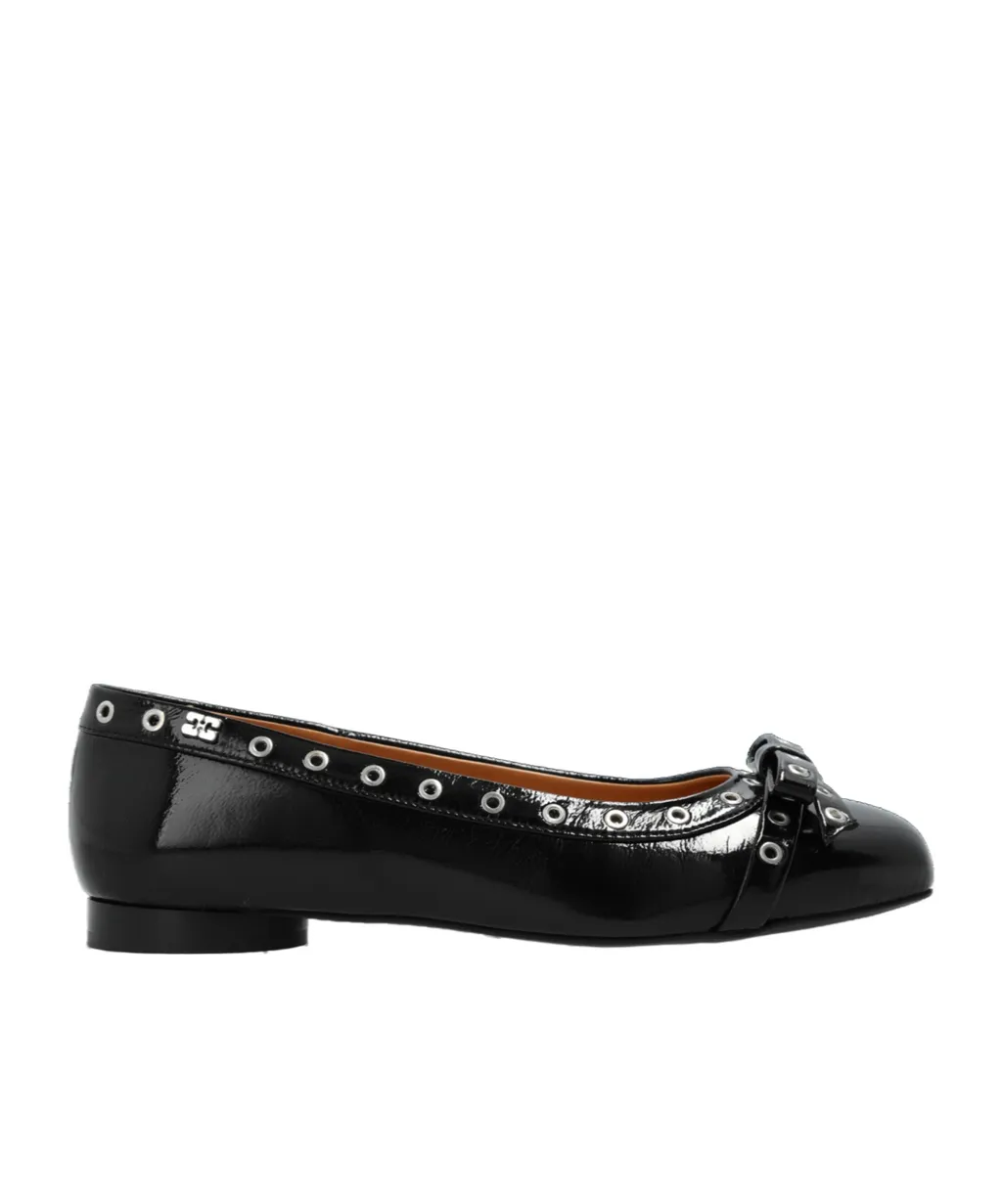 Eyelet Bow Ballerinas