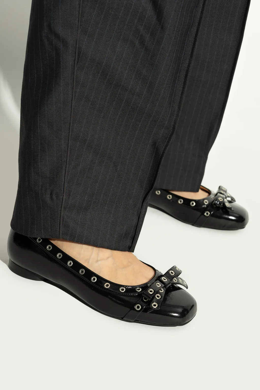 Eyelet Bow Ballerinas