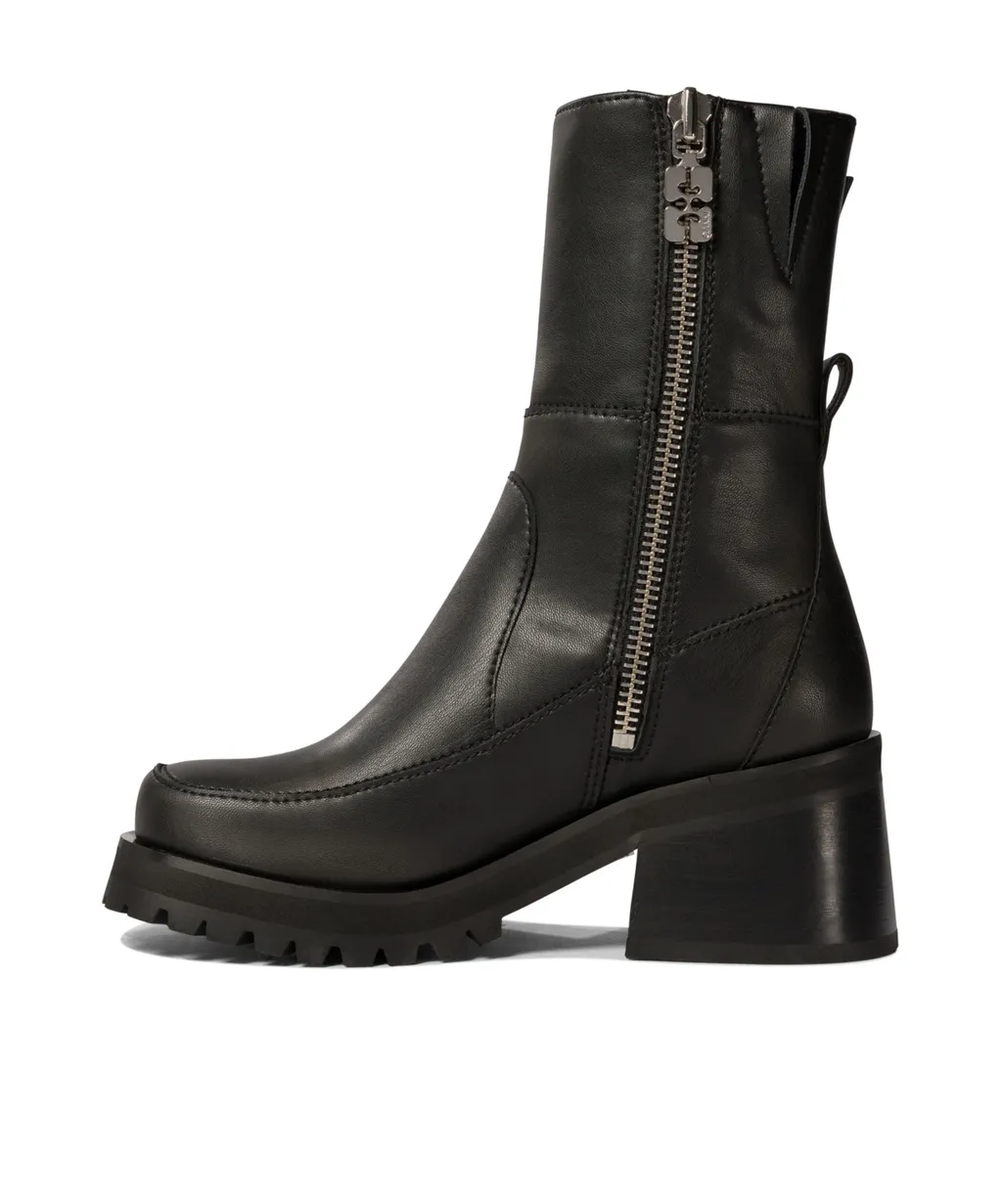 Eco Leather Ankle Boots With Heels
