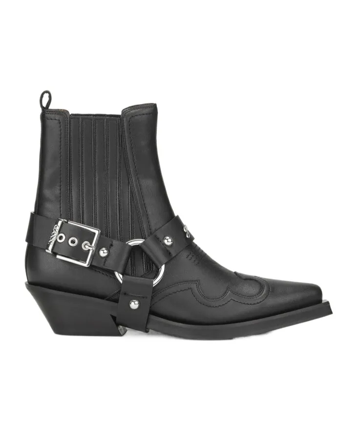 Buckle Fastening Western Chelsea Boots