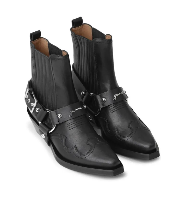 Buckle Fastening Western Chelsea Boots