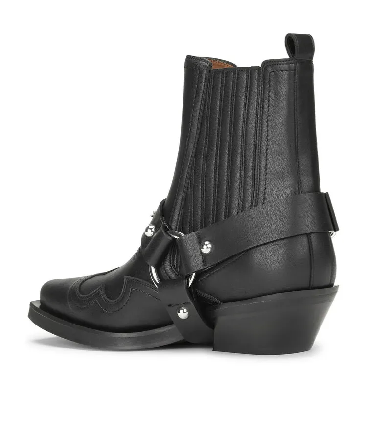 Buckle Fastening Western Chelsea Boots