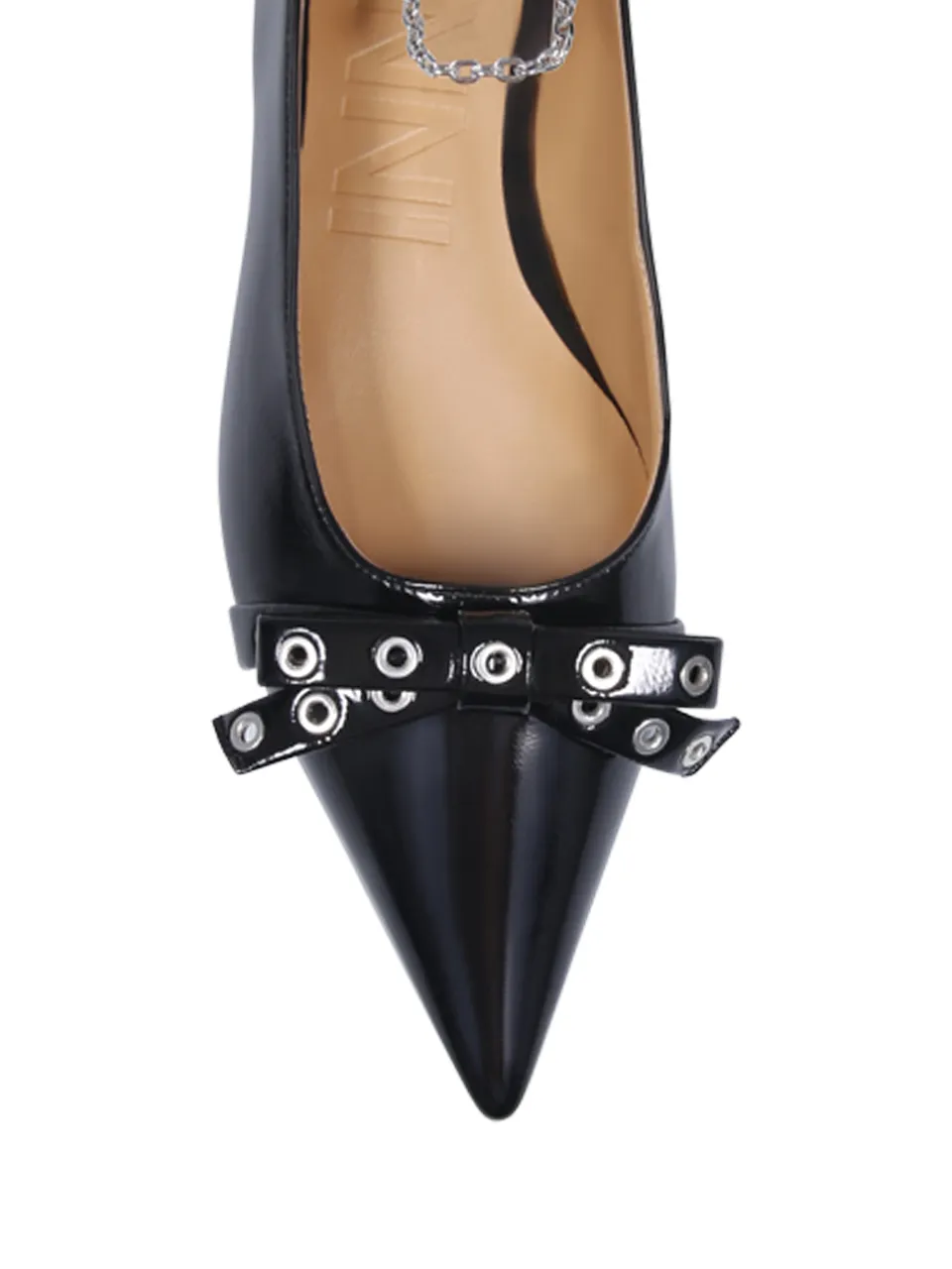 Bow-Detailed Ankle Strap Ballet Flats