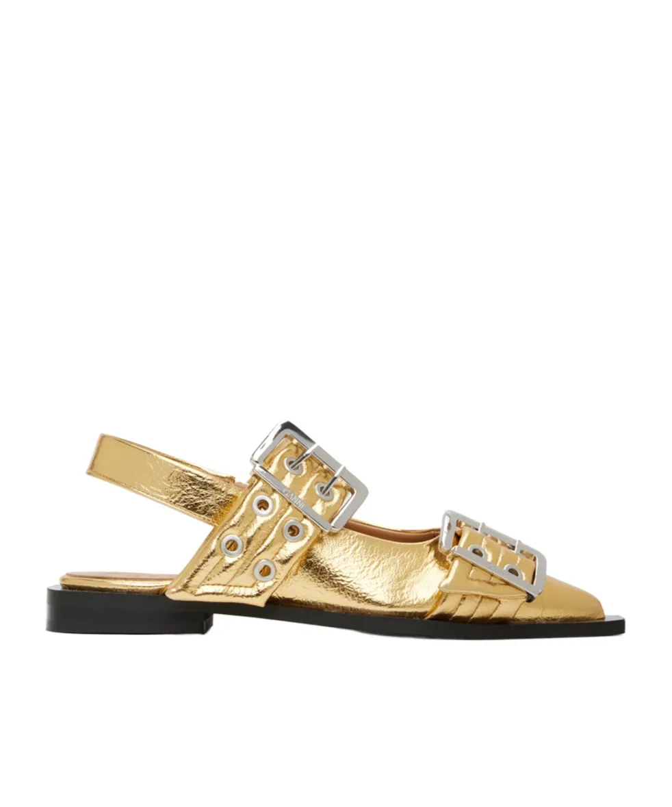 Feminine Buckle Ballet Shoes