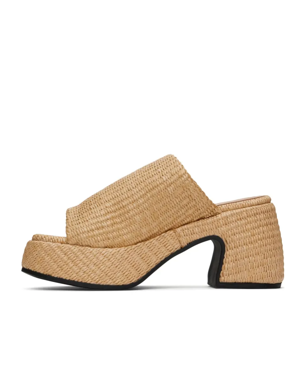 Butterfly Platform Raffia Sandals