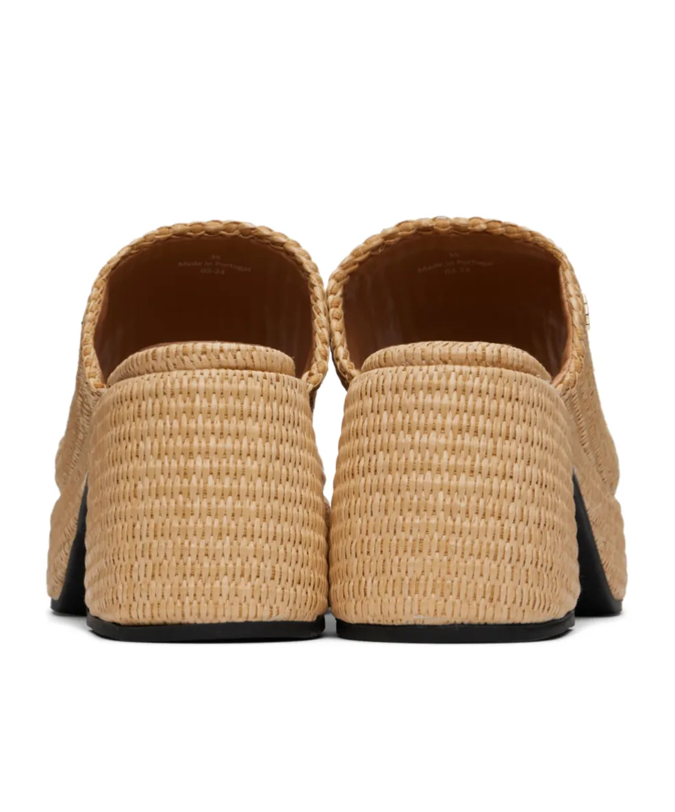 Butterfly Platform Raffia Sandals