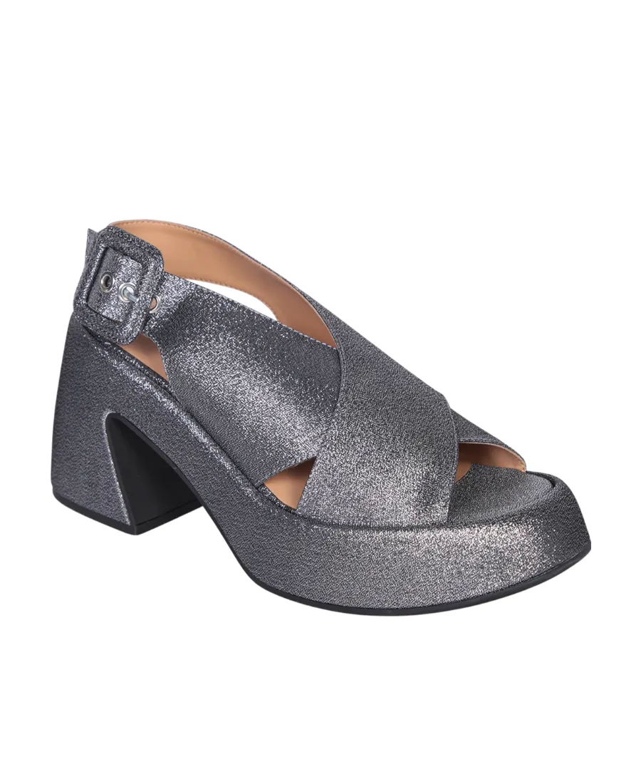Glitter Crossover Strap Sandals