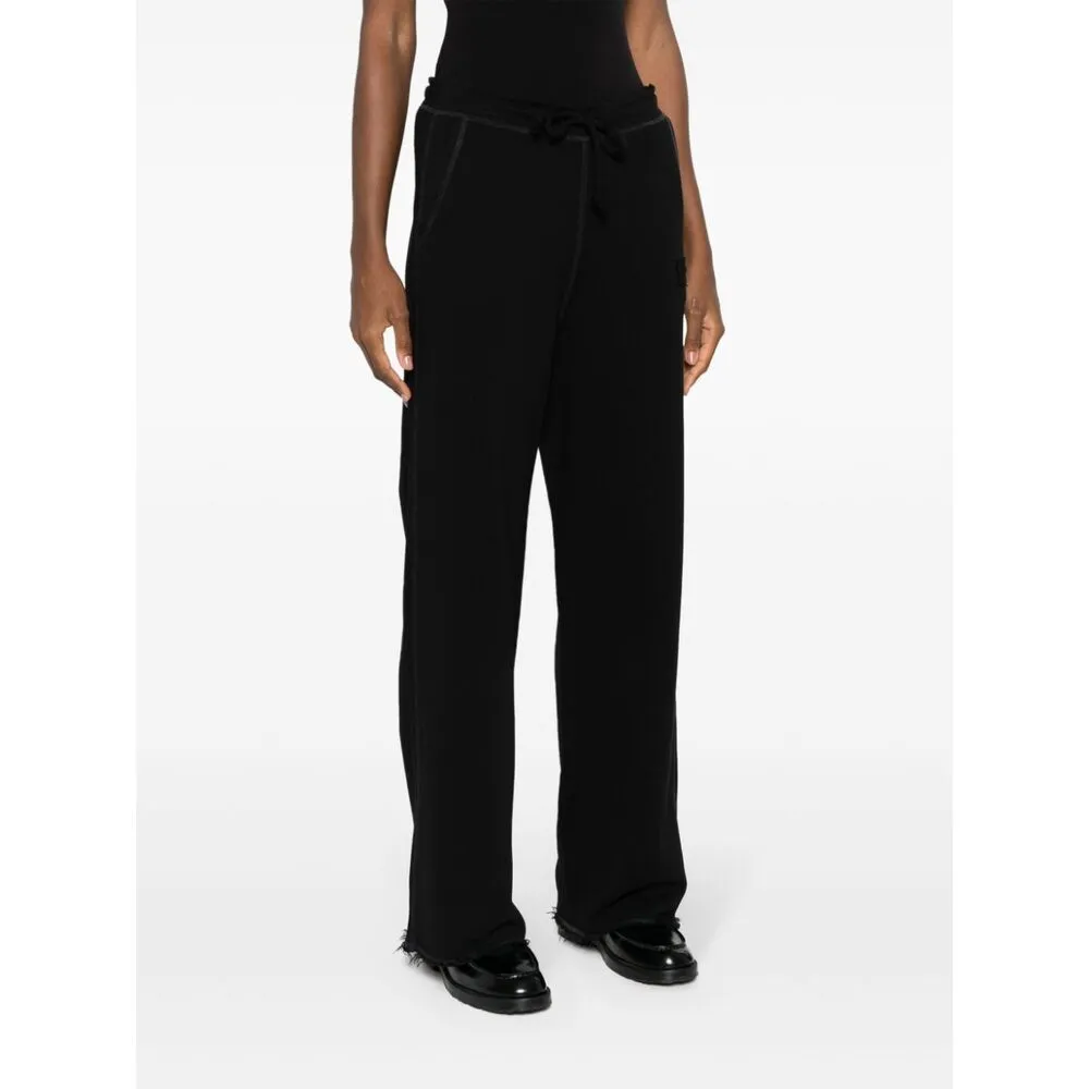 Frayed Edge Logo Embroidered Track Pants