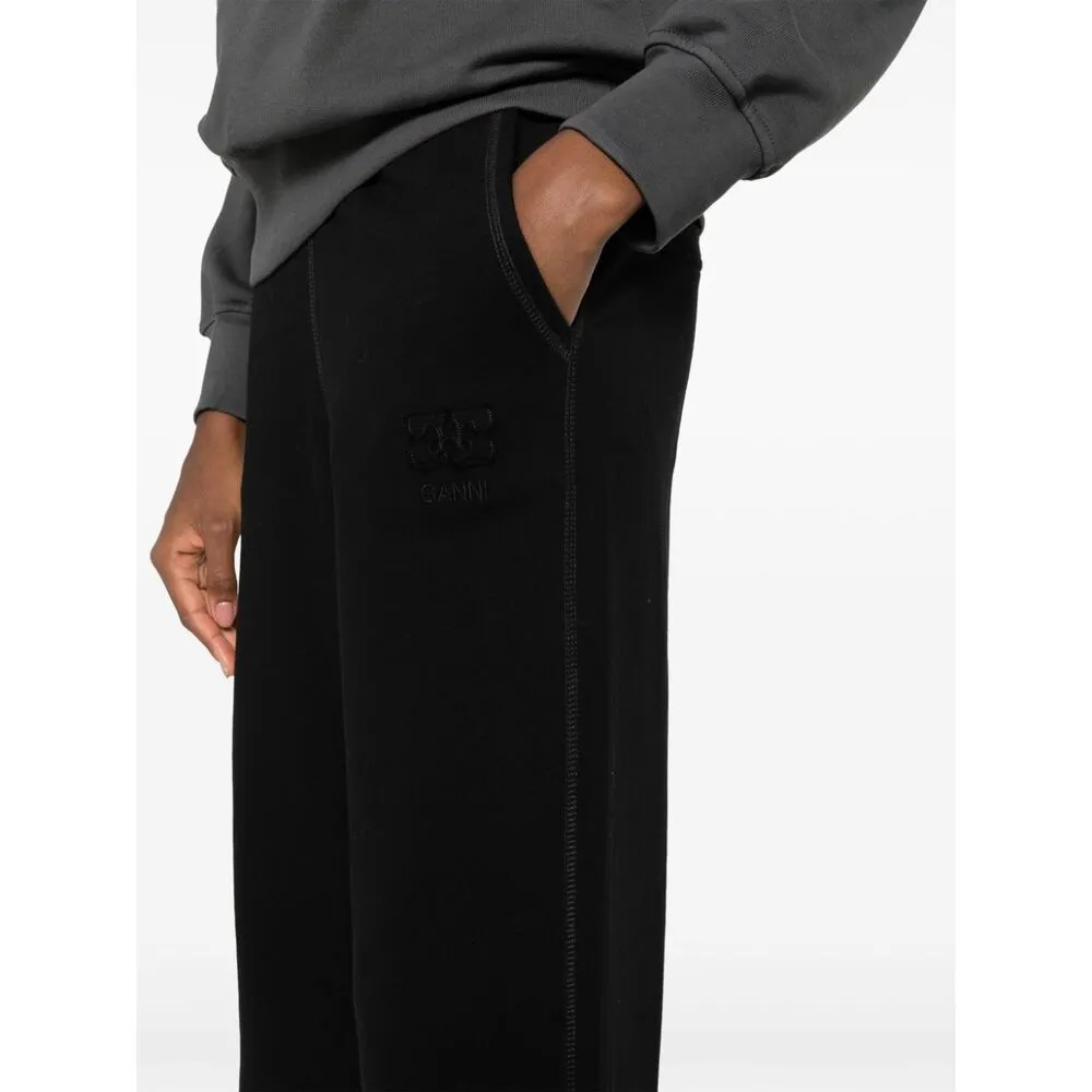 Frayed Edge Logo Embroidered Track Pants