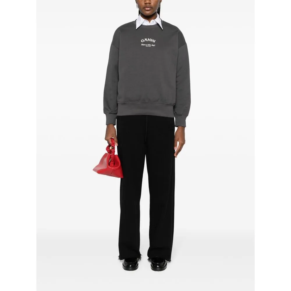 Frayed Edge Logo Embroidered Track Pants
