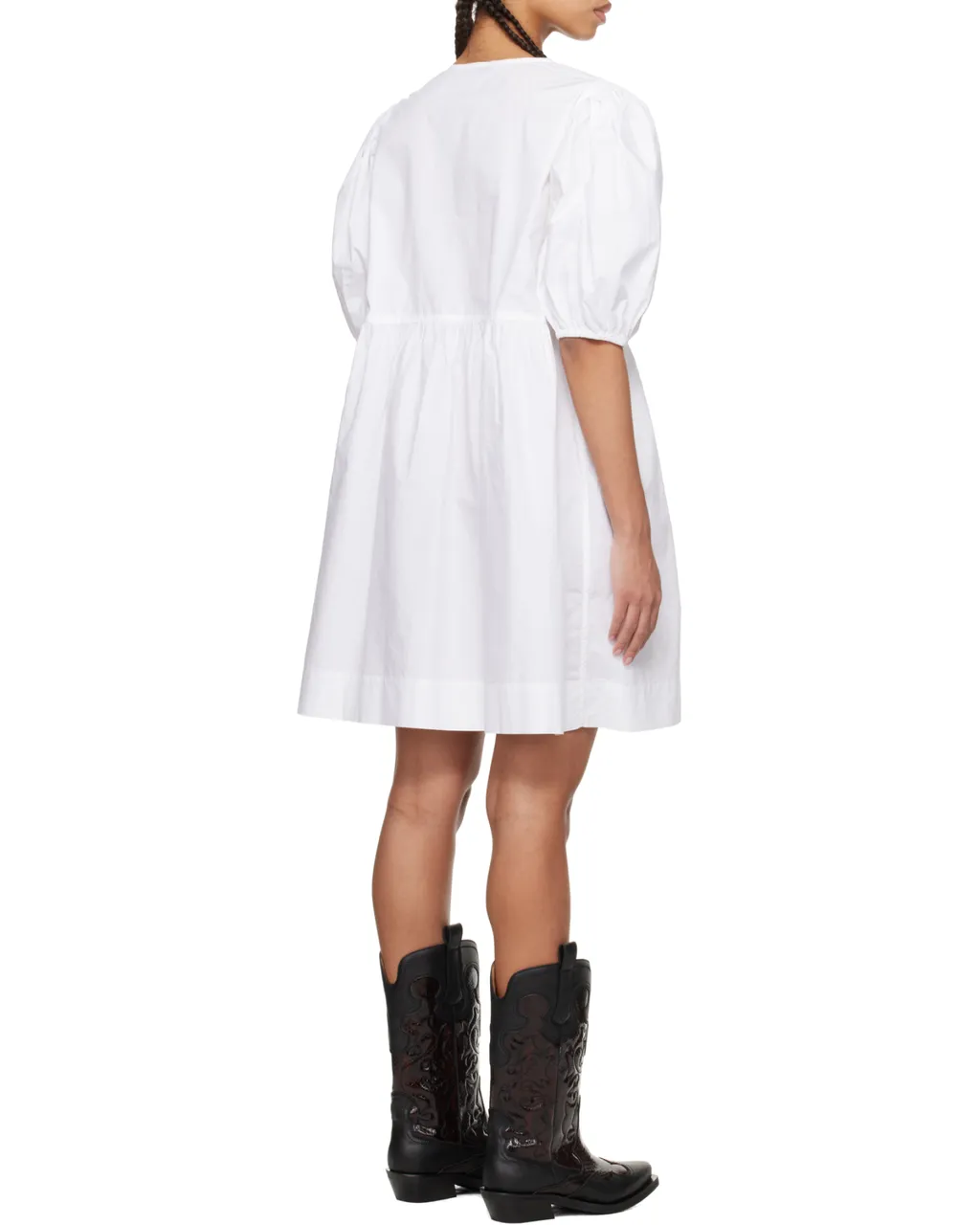 Poplin Tie String Mini Dress