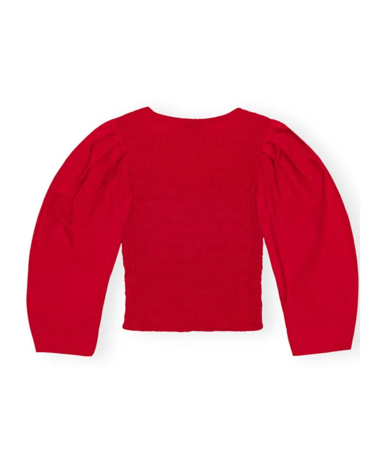 Cotton Poplin Smock Blouse
