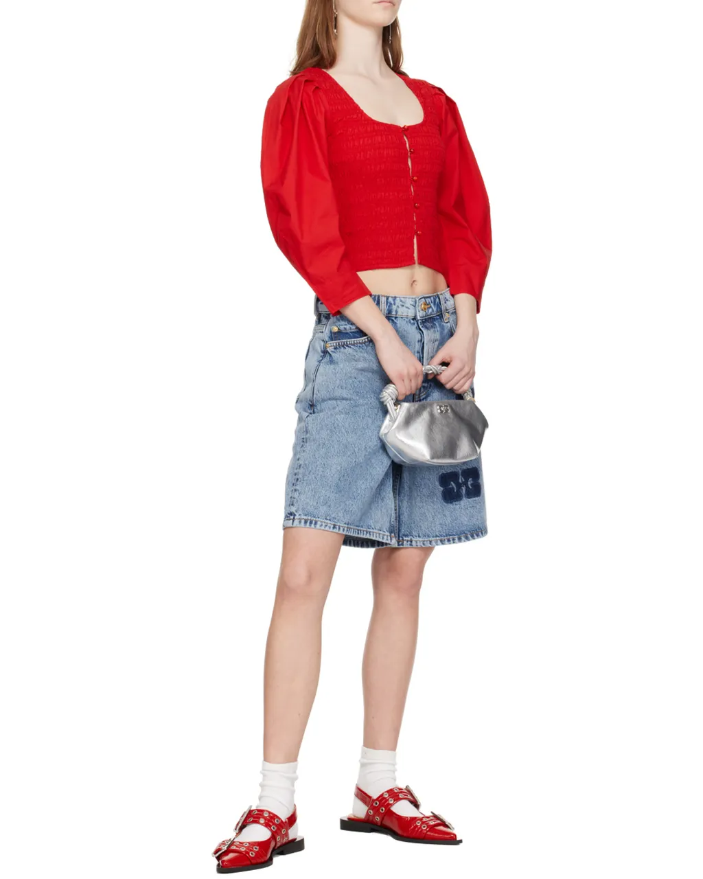 Cotton Poplin Smock Blouse