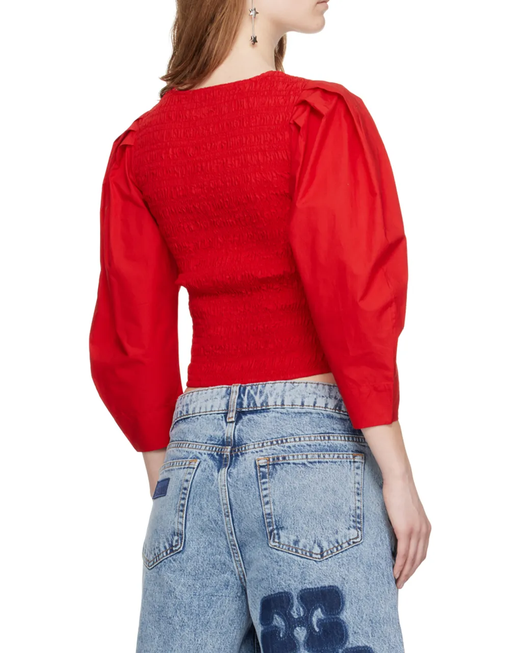 Cotton Poplin Smock Blouse