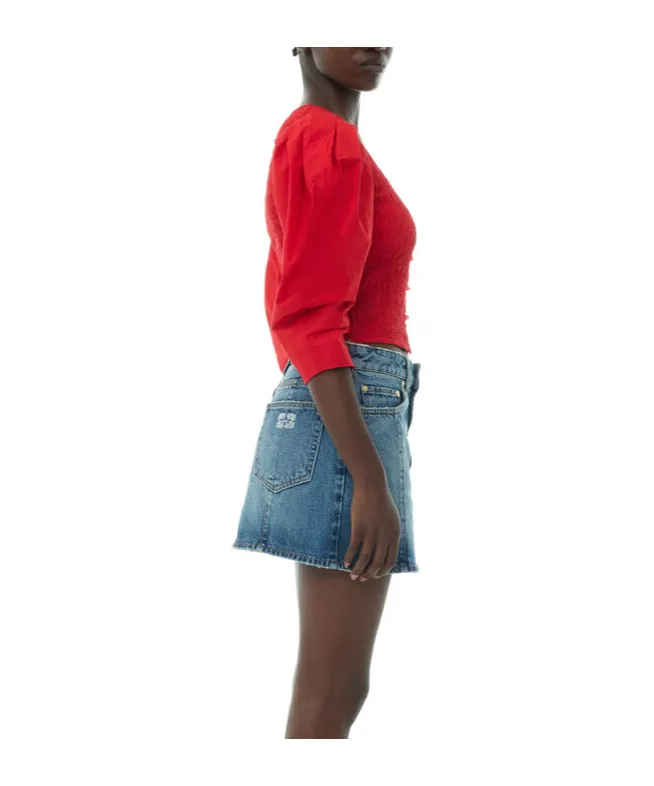 Cotton Poplin Smock Blouse