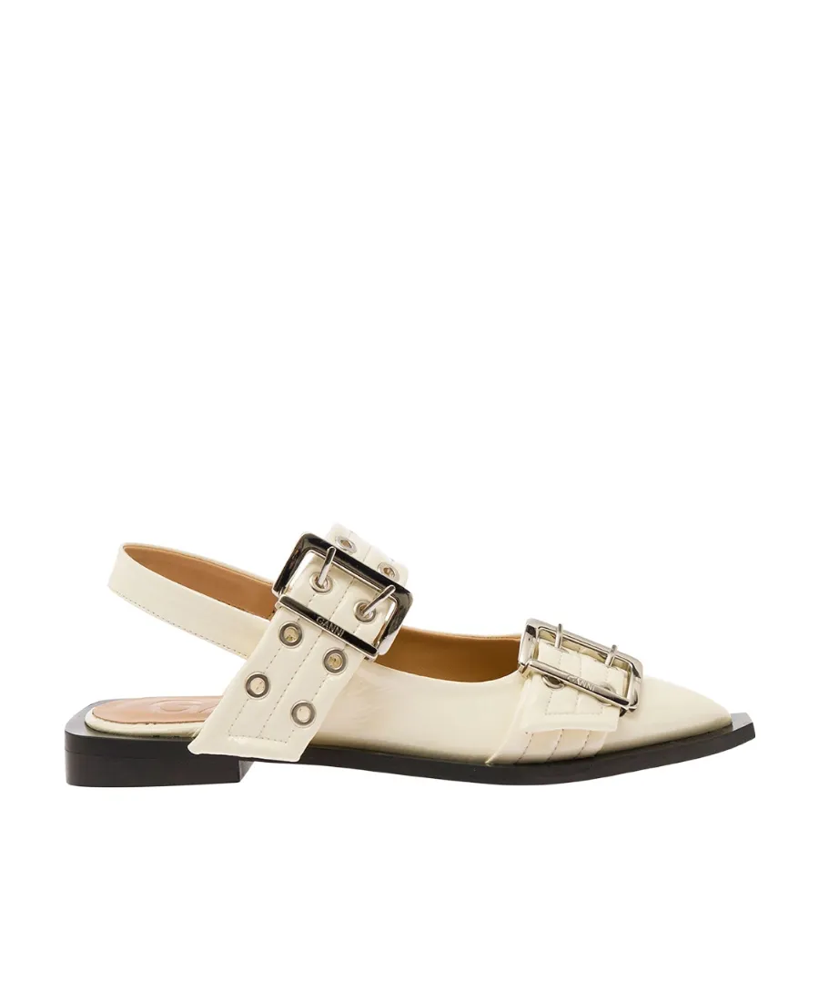 Pointed Buckles Ballet Flats