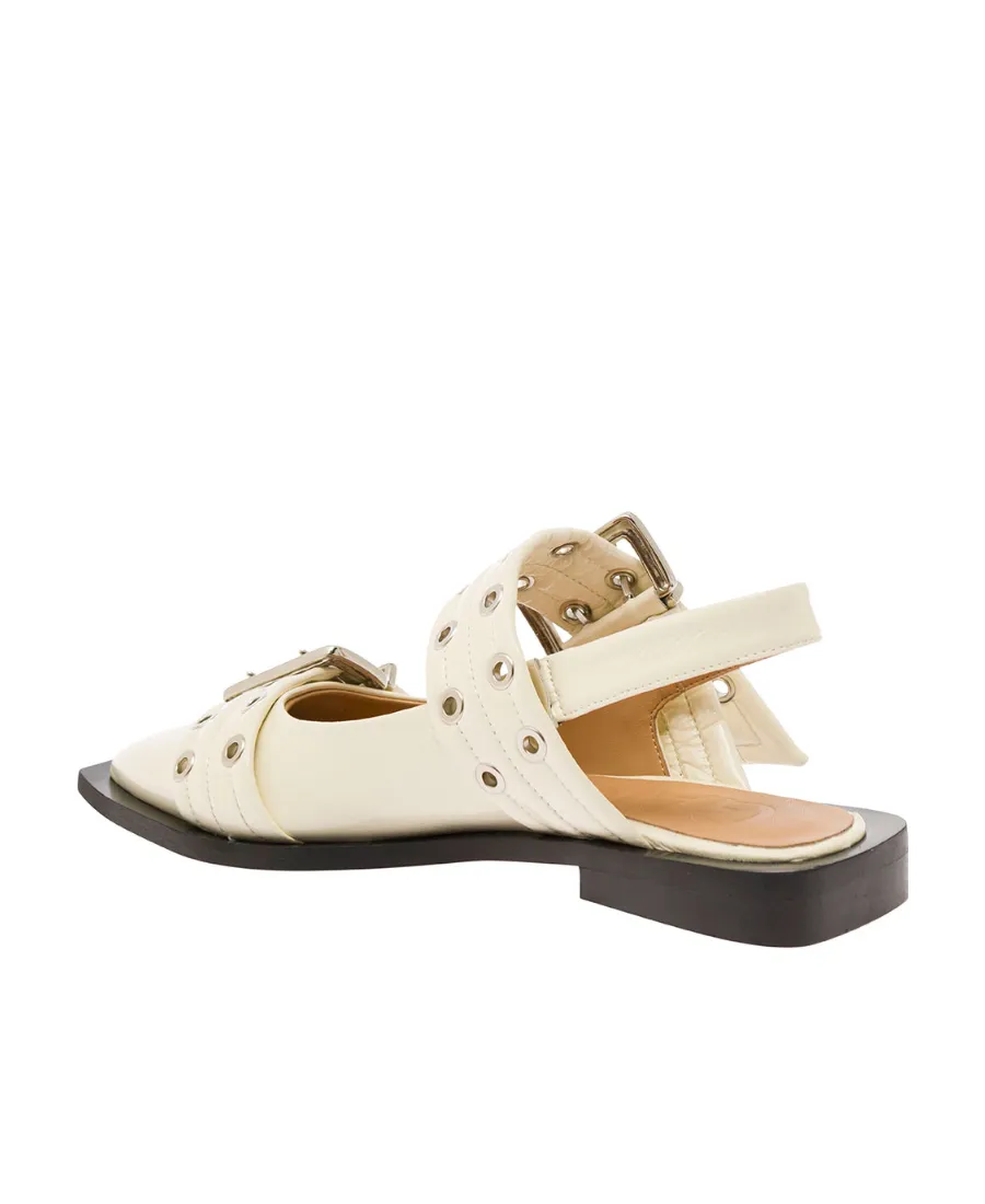 Pointed Buckles Ballet Flats
