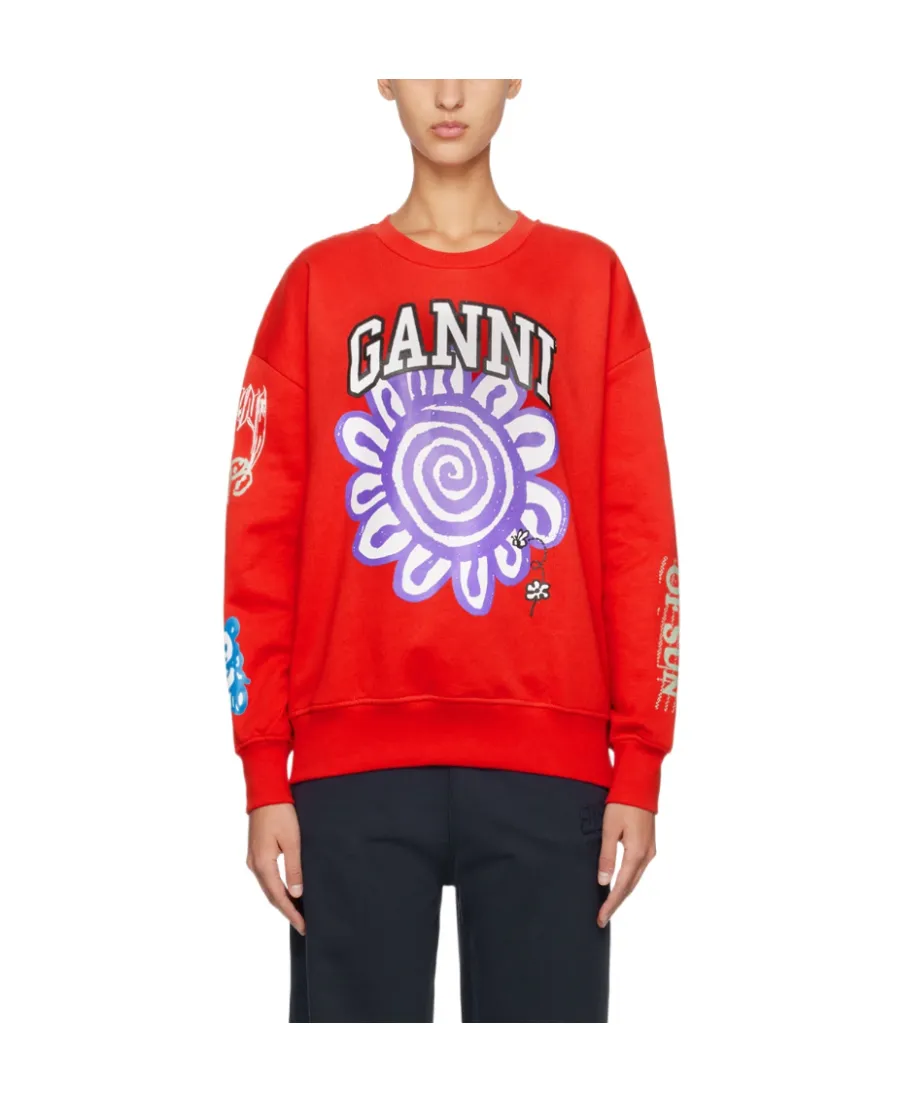 Floral Printed Crewneck Sweatshirt