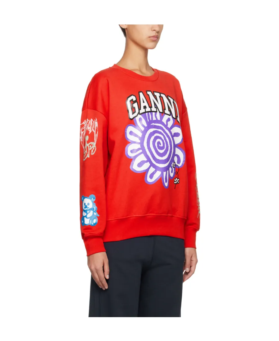 Floral Printed Crewneck Sweatshirt