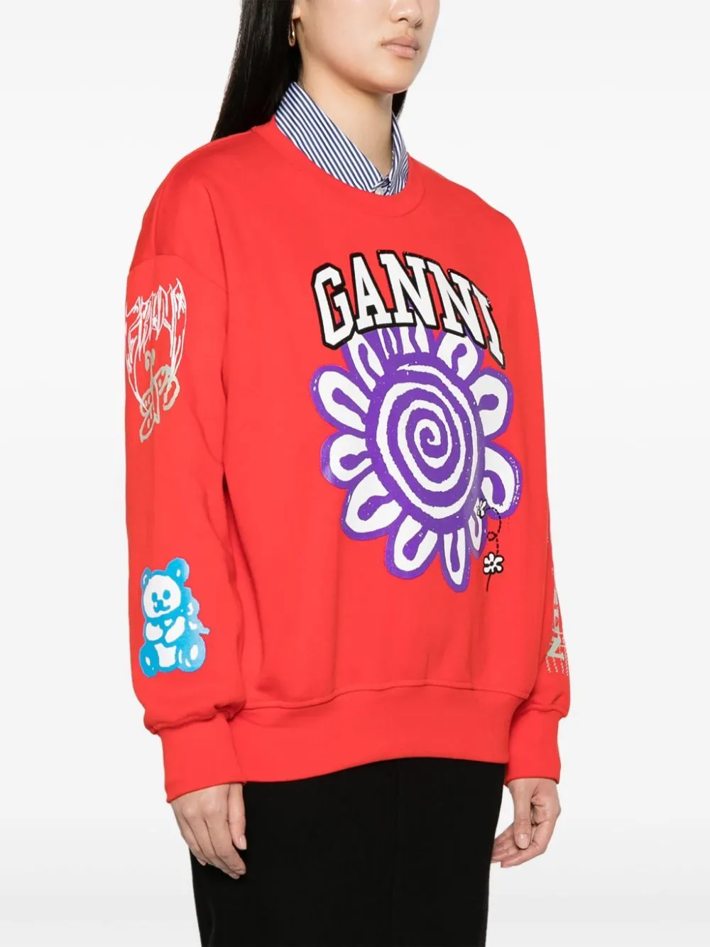 Floral Printed Crewneck Sweatshirt