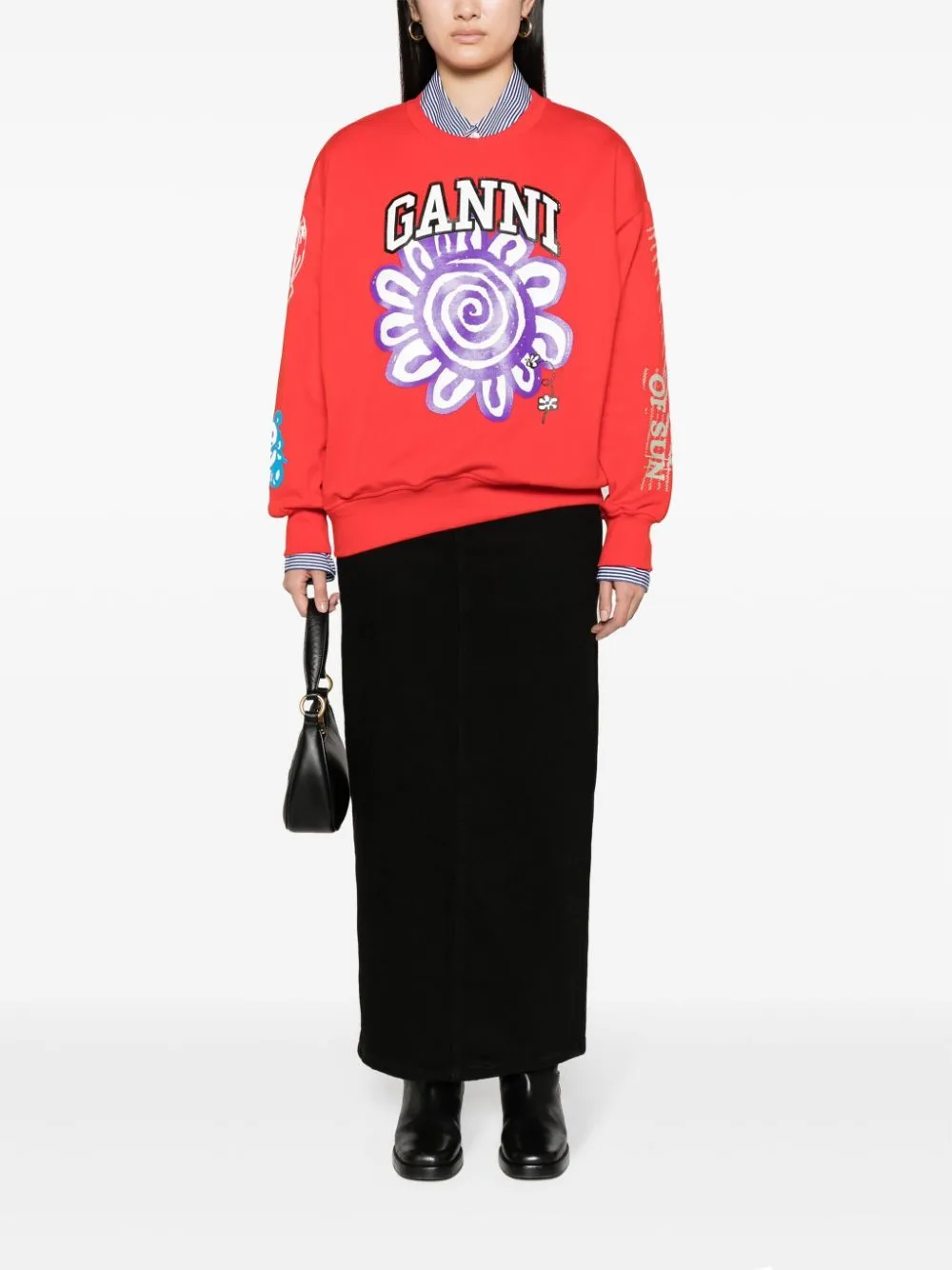 Floral Printed Crewneck Sweatshirt