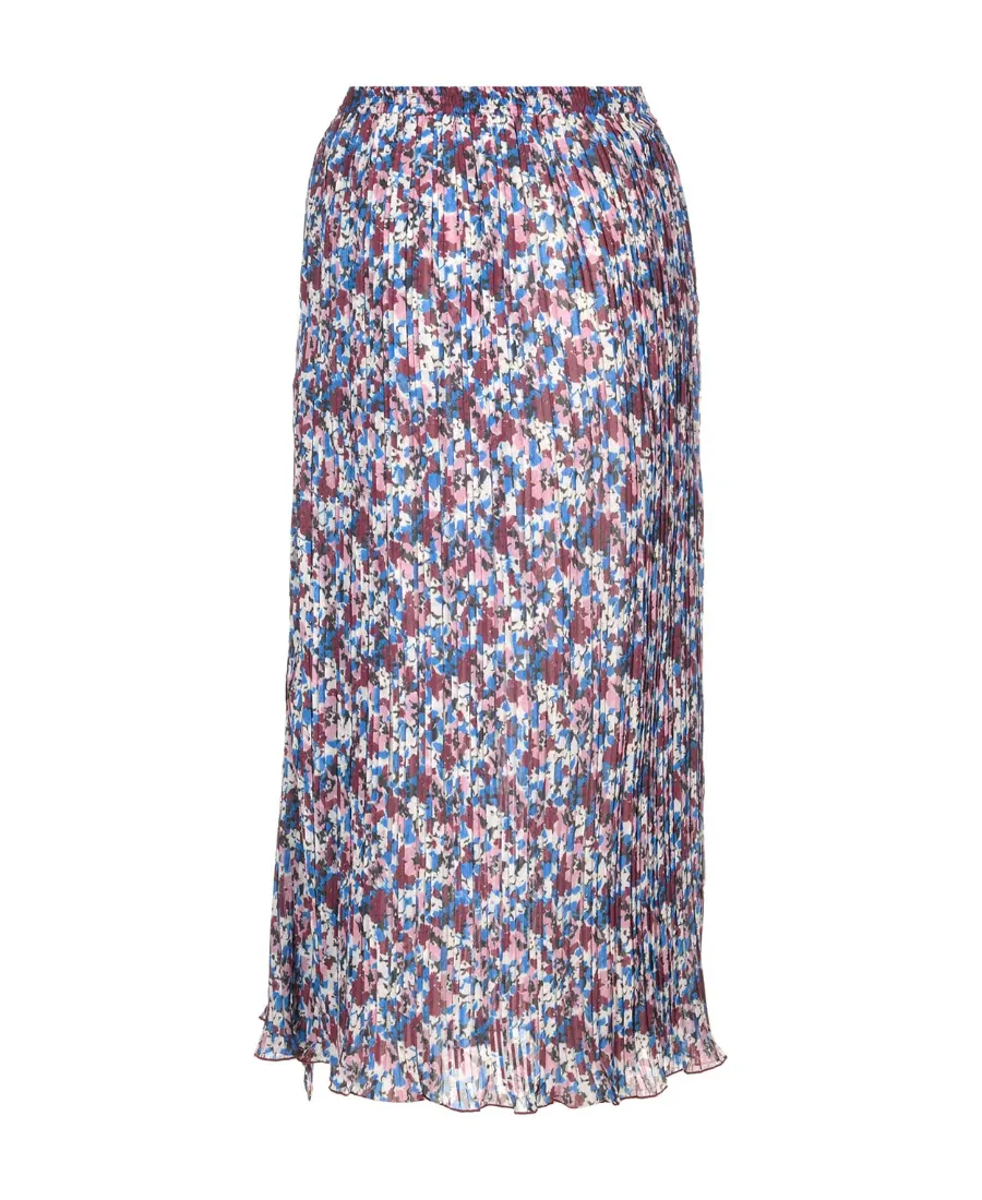 Floral-Printed Ruffled Midi Skirt