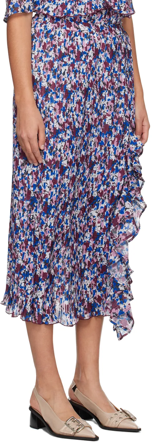 Floral-Printed Ruffled Midi Skirt