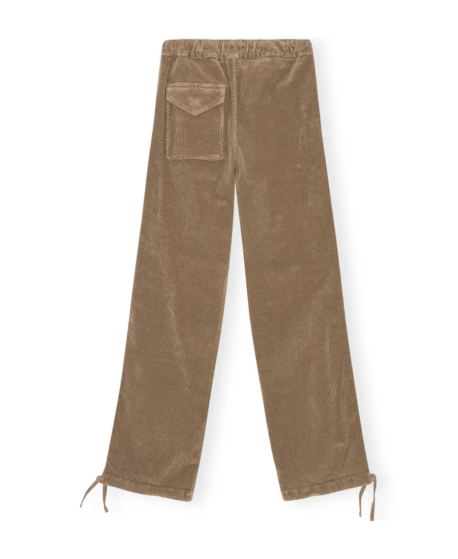 Washed Corduroy Drawstring Trousers
