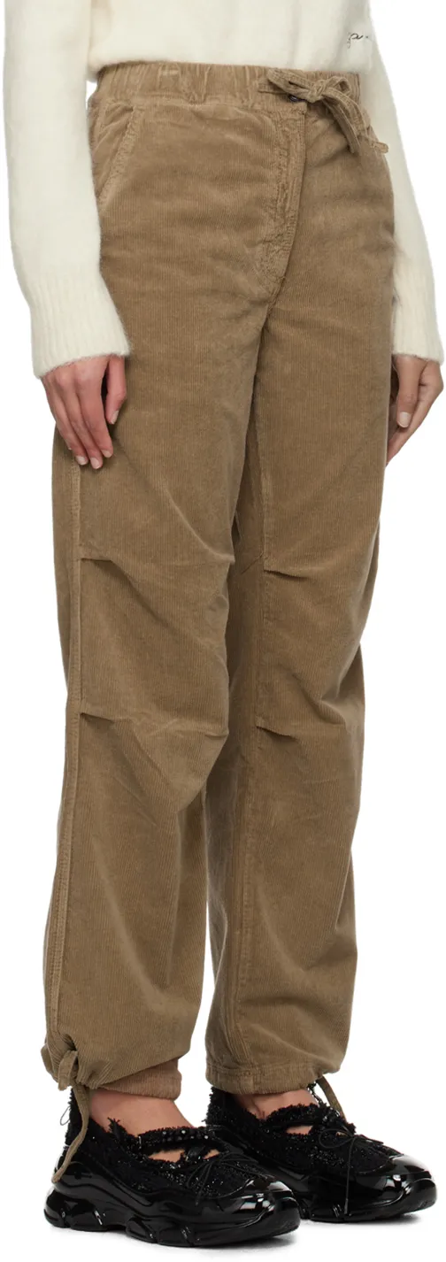 Washed Corduroy Drawstring Trousers