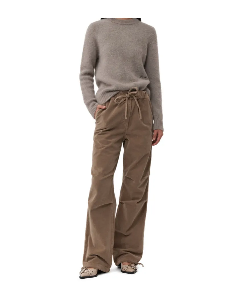 Washed Corduroy Drawstring Trousers