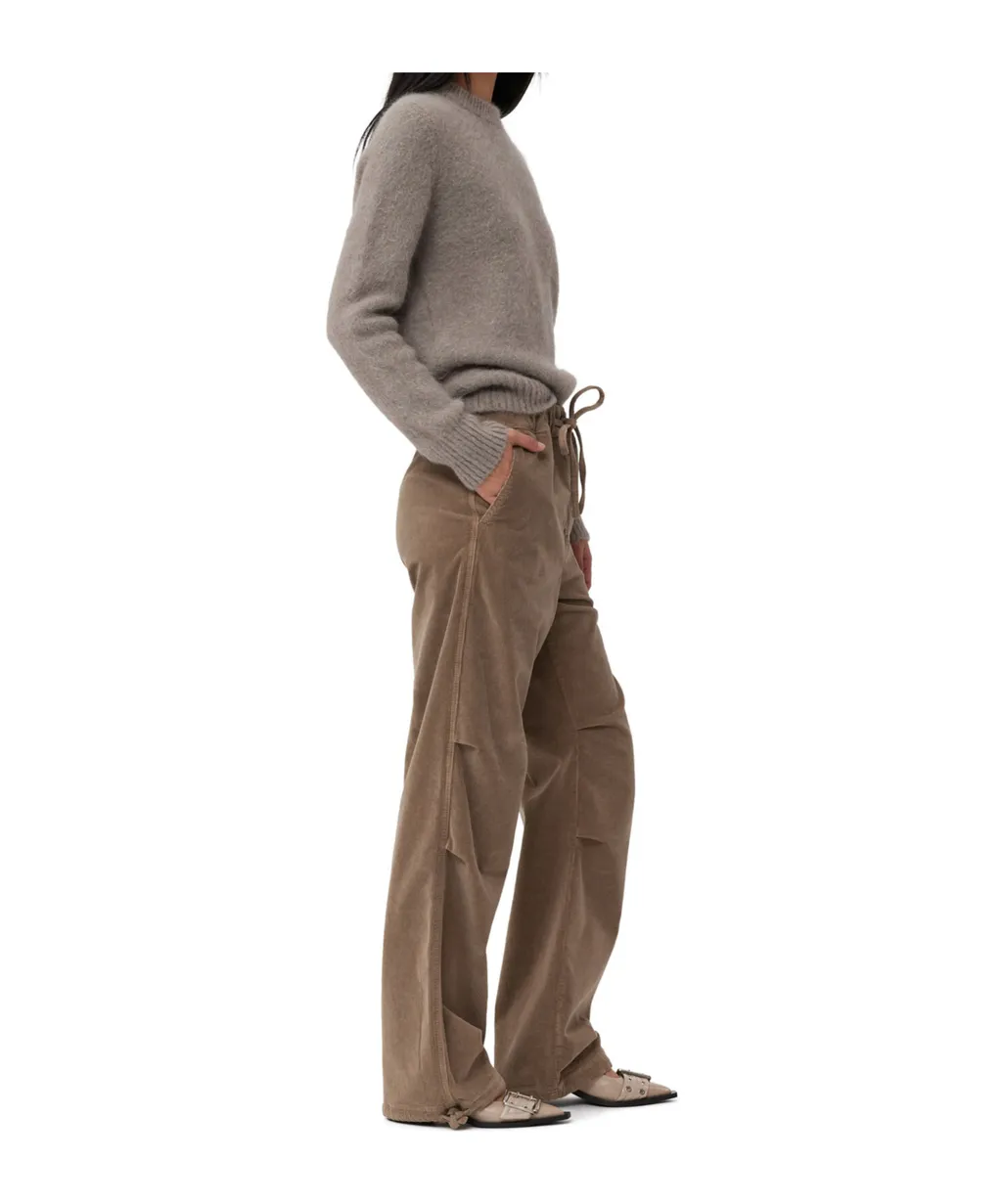 Washed Corduroy Drawstring Trousers