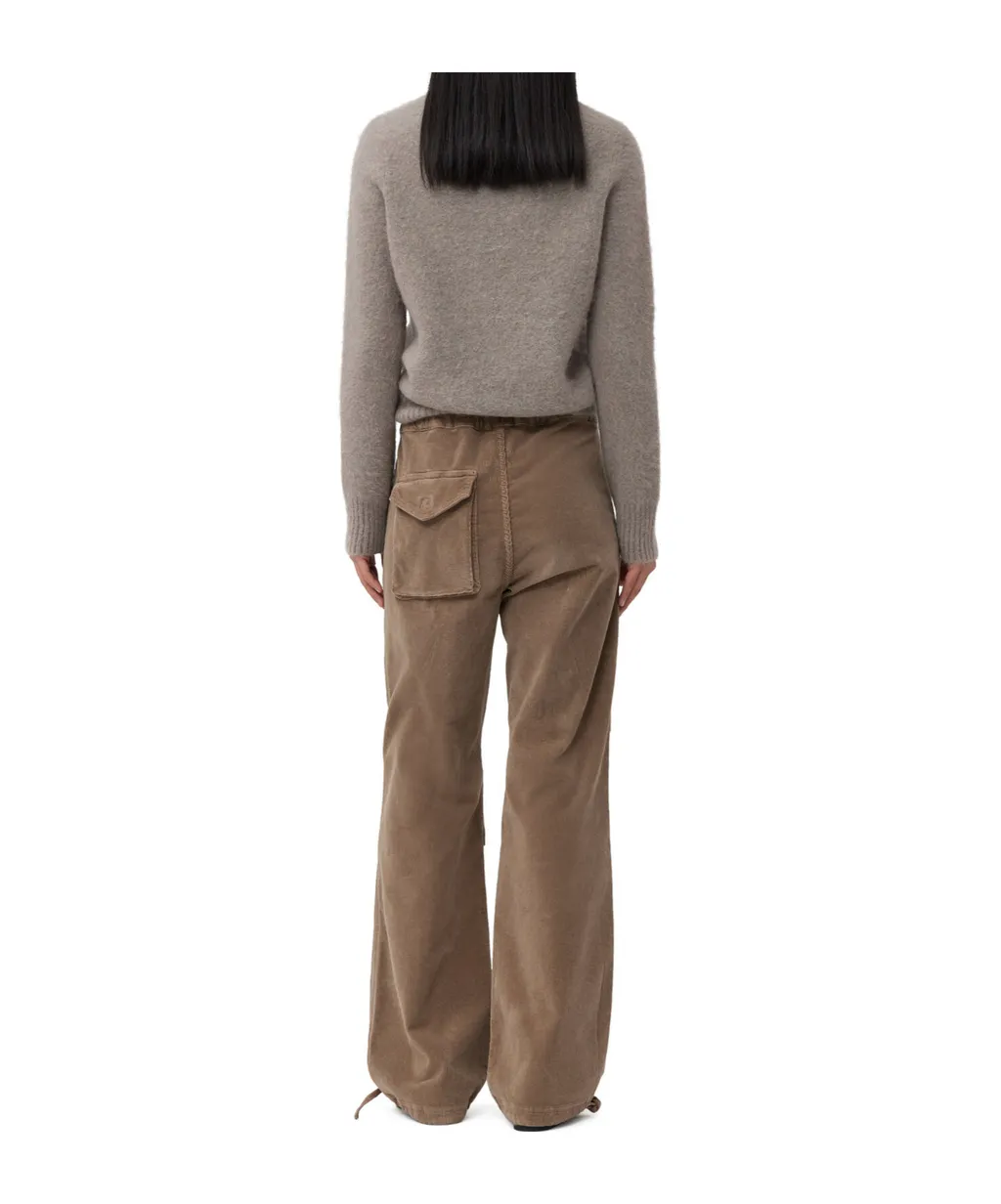 Washed Corduroy Drawstring Trousers